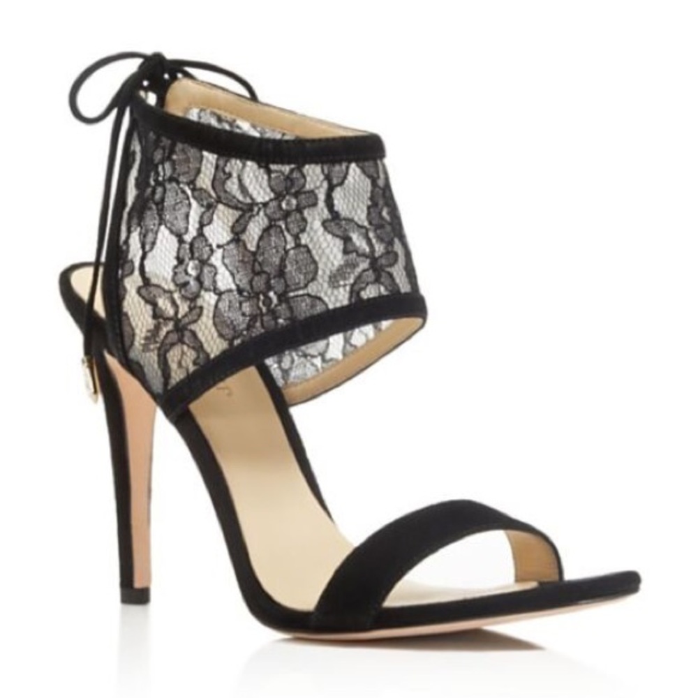 Ivanka Trump Daza Ankle Wrap Lace High Heel Sandals